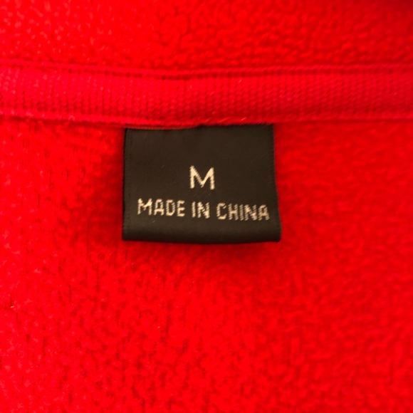 Apple Logo Red Fleece 1/4 zip Pullover-SZ M - Picture 7 of 8